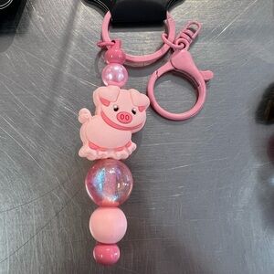 New pig keychain hand beaded